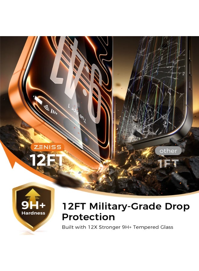 عبوة من قطعتين من واقي شاشة iPhone 17 Pro Max مع طقم محاذاة تلقائية، شاشة فائقة الوضوح 6.9 بوصة، مقاومة للخدوش، حماية بمعايير عسكرية، سهلة التركيب، مقاومة لبصمات الأصابع، طبقة زجاجية خالية من الفقاعات مع بطاقة إزالة الفقاعات، شفافة - Image 2