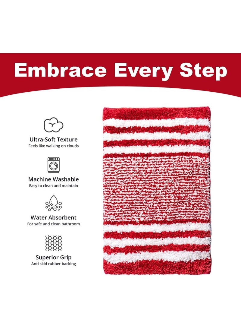 TYCOM Bathroom Rugs Bath Mat 50x80cm Non Slip Fluffy Soft Plush Microfiber Shower Carpet Rug Machine Washable Quick Dry Ultra Bath Mats for Tub Bathroom and Shower - Image 3