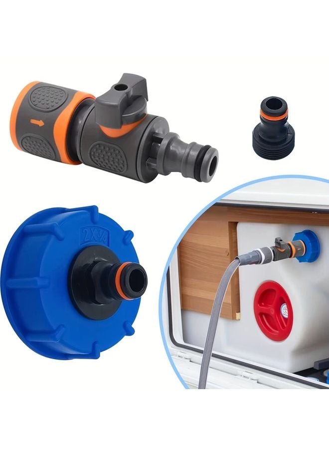 1 Set RV Water Adapter Quick Couple Black Orange Freshwater Tank Filler - Image 2