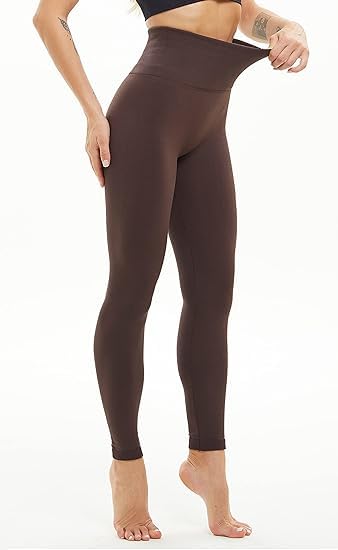 Klassik | Since 1993 | Women/Girls Comfort Fleece Footed Fur Leggings (Without Socks) | Winter Wear Extra Warm, Woolen High Waisted Lined Thigh Highs | Slim Fit Pyjamas, Brown-M - Image 5
