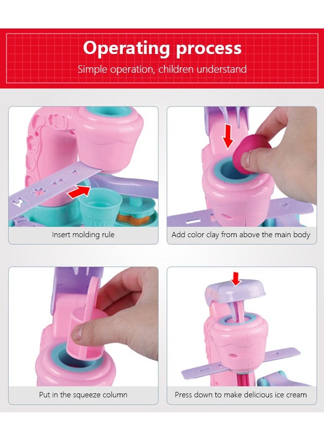 Occuwzz - 12 Pieces Colored Clay Set - Kids Kitchen Clay Toys DIY Pretend Picnic Cooking Toy, Ice Cream Maker | for Kids 3 and Up - Image 1