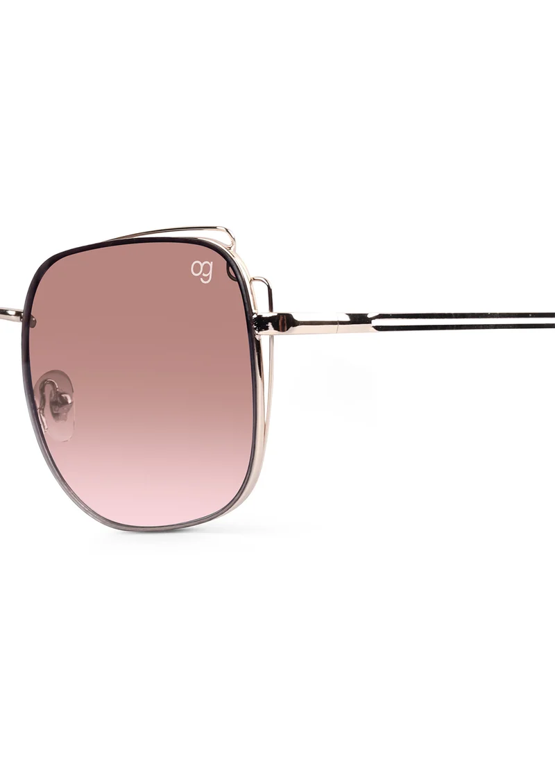 Woggles Latest & Stylish UV Protected Peach Square Sunglasses for Men & Women