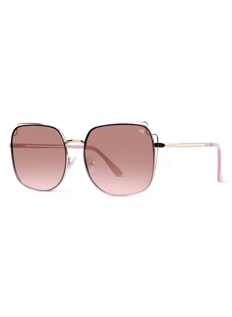 Woggles Latest & Stylish UV Protected Peach Square Sunglasses for Men & Women