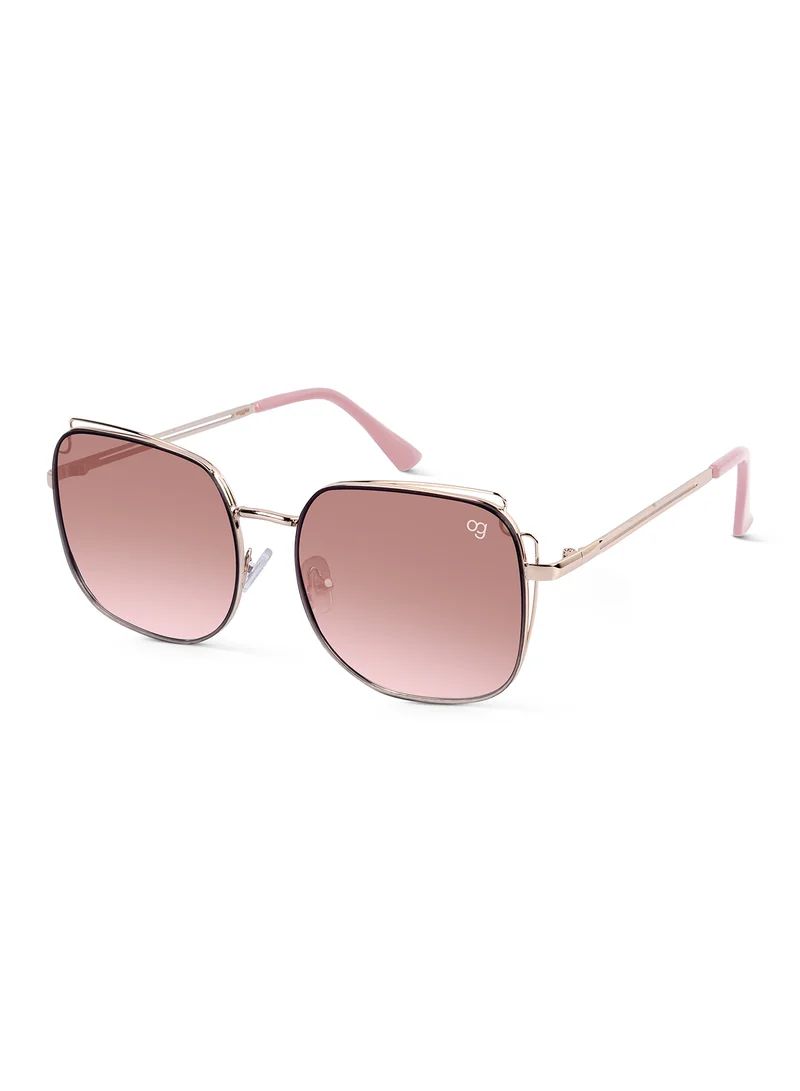 Woggles Latest & Stylish UV Protected Peach Square Sunglasses for Men & Women
