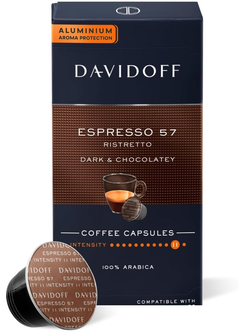 Davidoff Nespresso Espresso 57 Ristretto Dark and chocolatey Coffee Capsules 55g  - Image 1