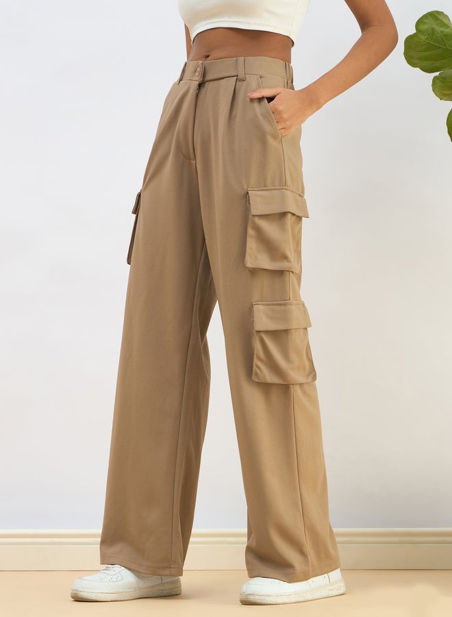 ساسافراس بنطلون كارجو نسائي مريح بيج من ساسافراس - Image 3