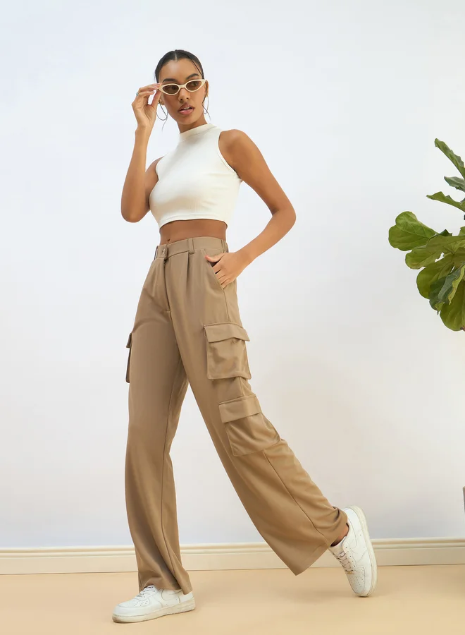 SASSAFRAS Sassafras Women Beige Comfort Fit Cargo Pants