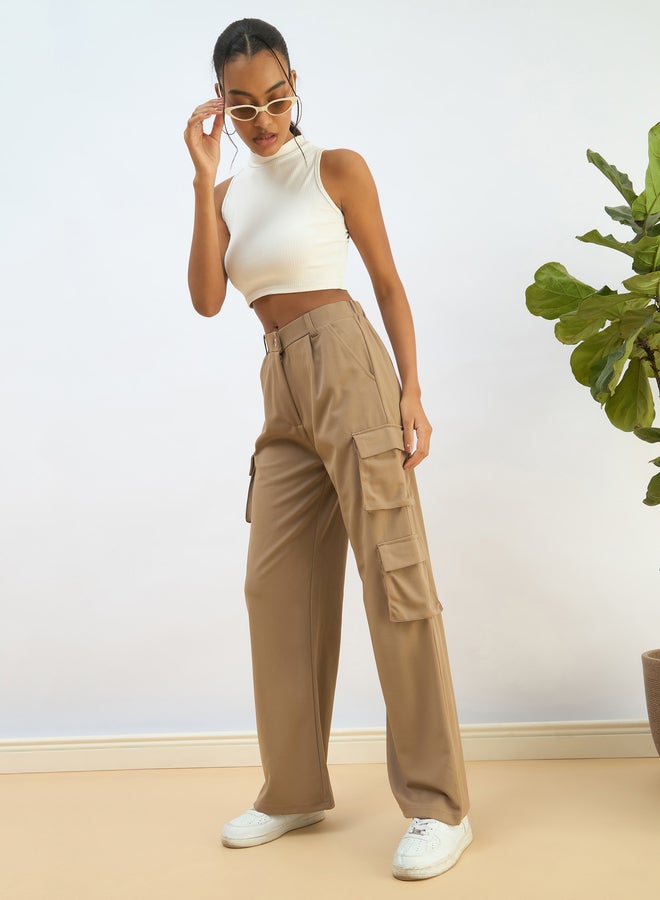 ساسافراس بنطلون كارجو نسائي مريح بيج من ساسافراس - Image 2