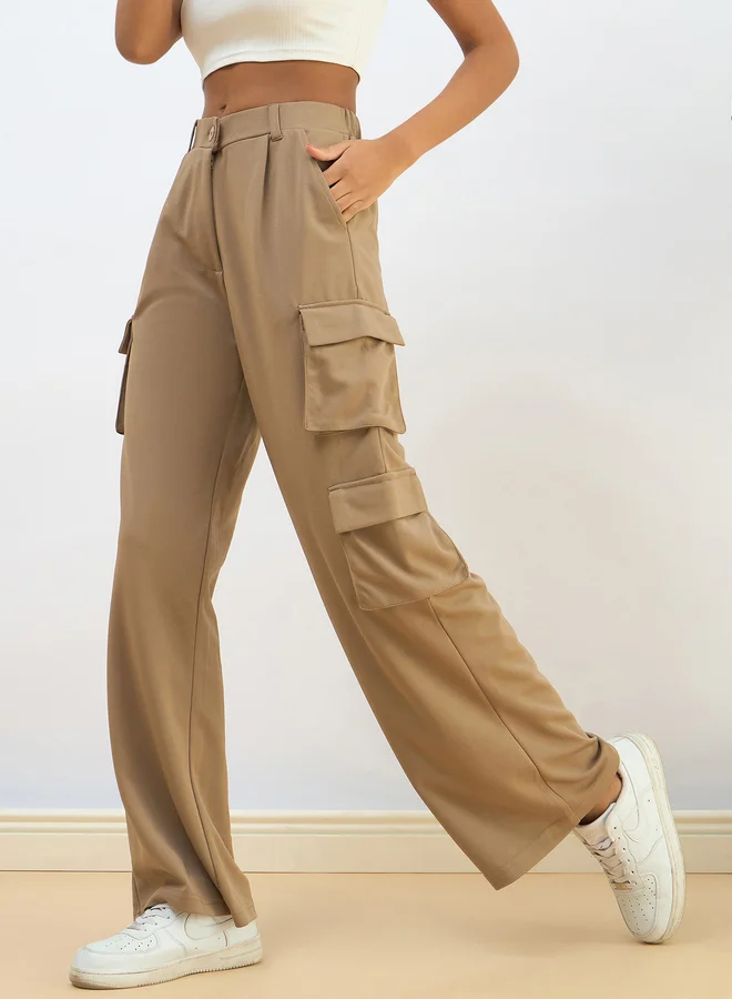SASSAFRAS Sassafras Women Beige Comfort Fit Cargo Pants