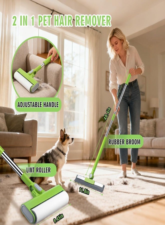 MXF Pet Hair Remover Kit - Including Carpet Rake & Large Lint Roller, 2 in 1 Pet Hair Removal Tool Cat Dog Fur Rakes Scraper Carpet Broom for Carpets, Rugs, Mats, Pet Beds - Image 2