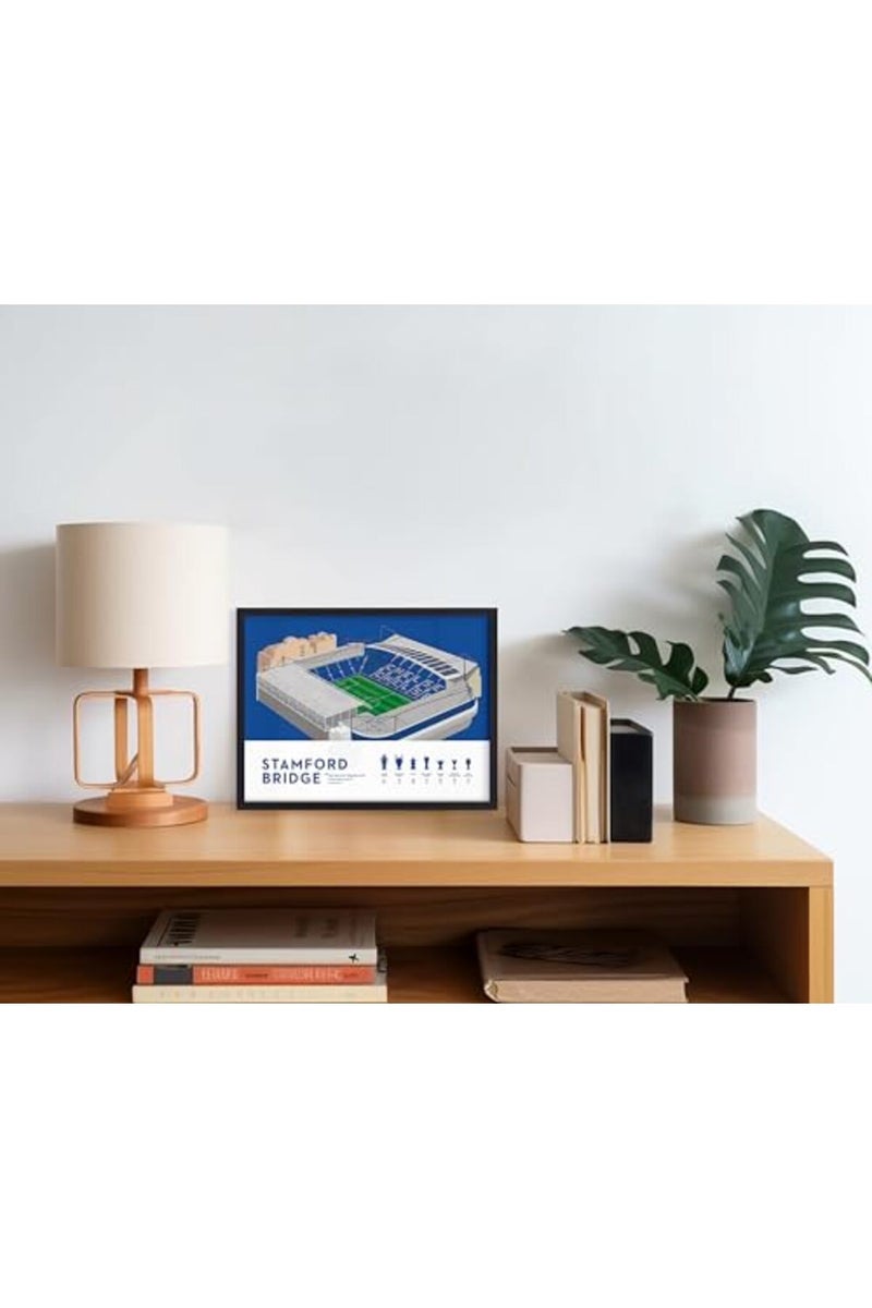 QUOTE - UNQUOTE ART Stamford Bridge - Chelsea FC Frame - Football Posters- 11x14 inches - Black Frame - Image 2