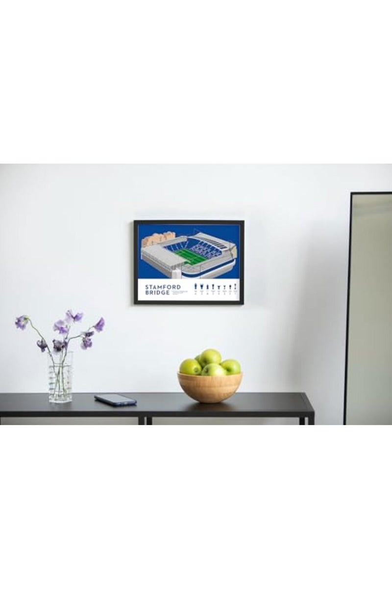 QUOTE - UNQUOTE ART Stamford Bridge - Chelsea FC Frame - Football Posters- 11x14 inches - Black Frame - Image 4
