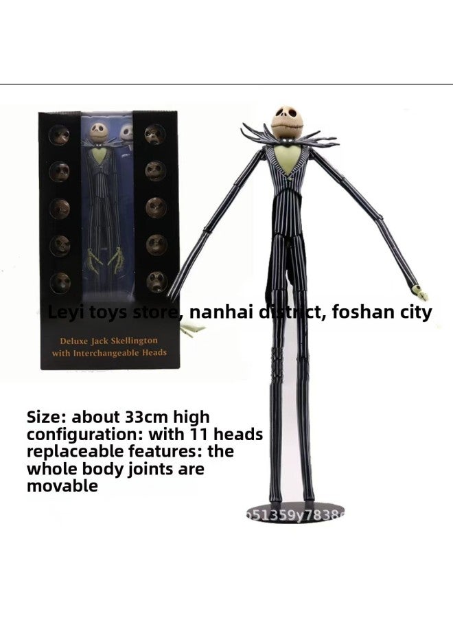 Loquat Night Horror Skull Horror Jack Hand-made Boxed Decoration Car Model Decoration Toy Doll-Color:Black Car Shaking Head Jack 12cm - Image 4