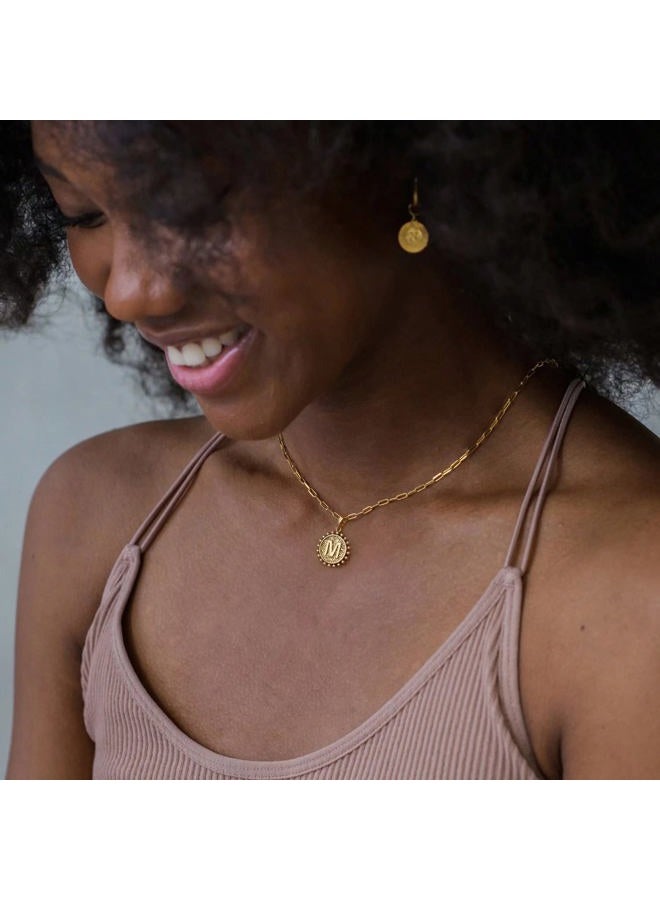 Yoosteel Initial Necklaces for Women Girls, 14K Gold Plated Dainty Layering Paperclip Link Chain Necklace Personalized D Initial Coin Necklaces for Women Girls Gold Jewelry, Metal, not known - Image 2