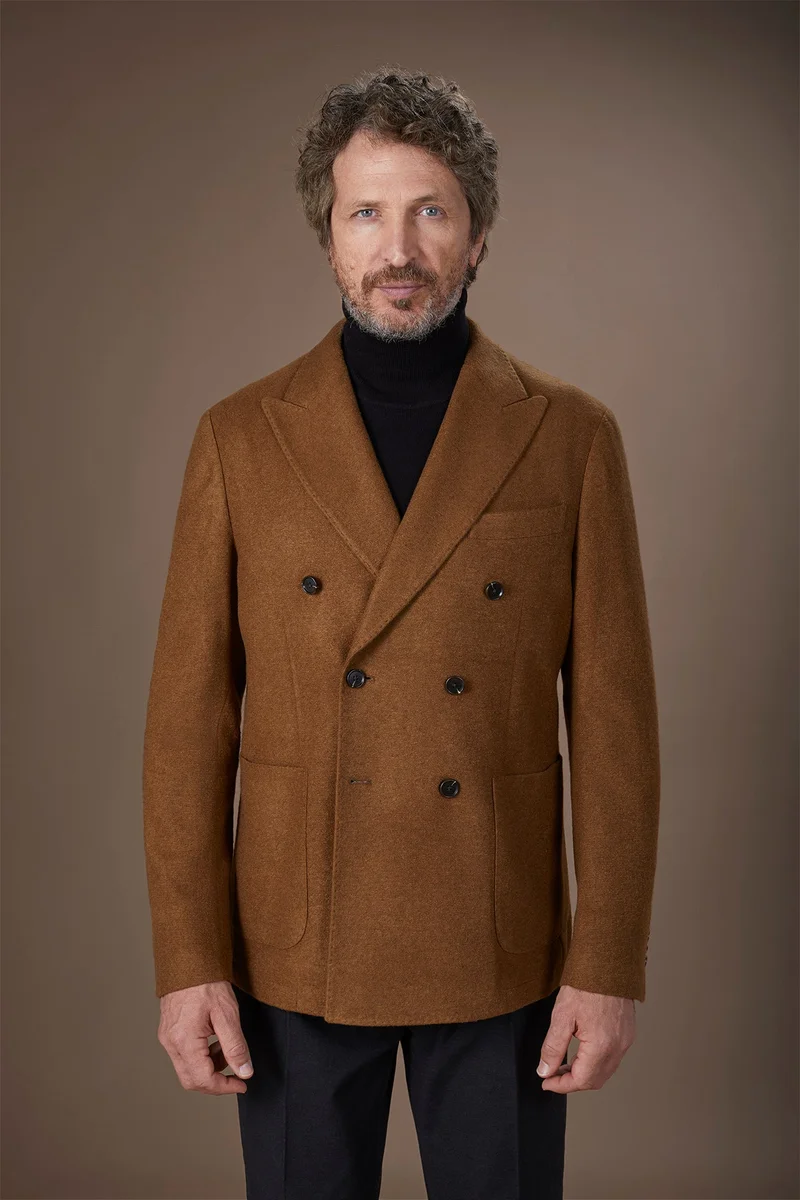 Doppelganger  Men's double-breasted jacket - Camel for Men | Best Price UAE