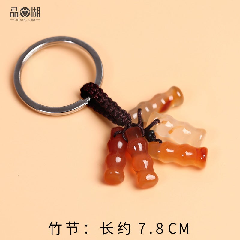 Generic Jade Gourd Keychain Pendant Unisex Peace Charm Slub