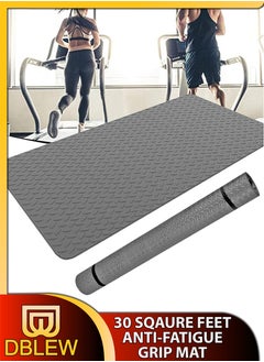 DBLEW 30 Square Feet Anti Fatigue Non Slip Grip Mat Gym Treadmill Spinning Bike Cross Trainer Yoga Workouts Garage Fitness Home Exercise Industrial Kitchen Floor Protection Kids Baby Toddlers Safety Rug  - Image 1