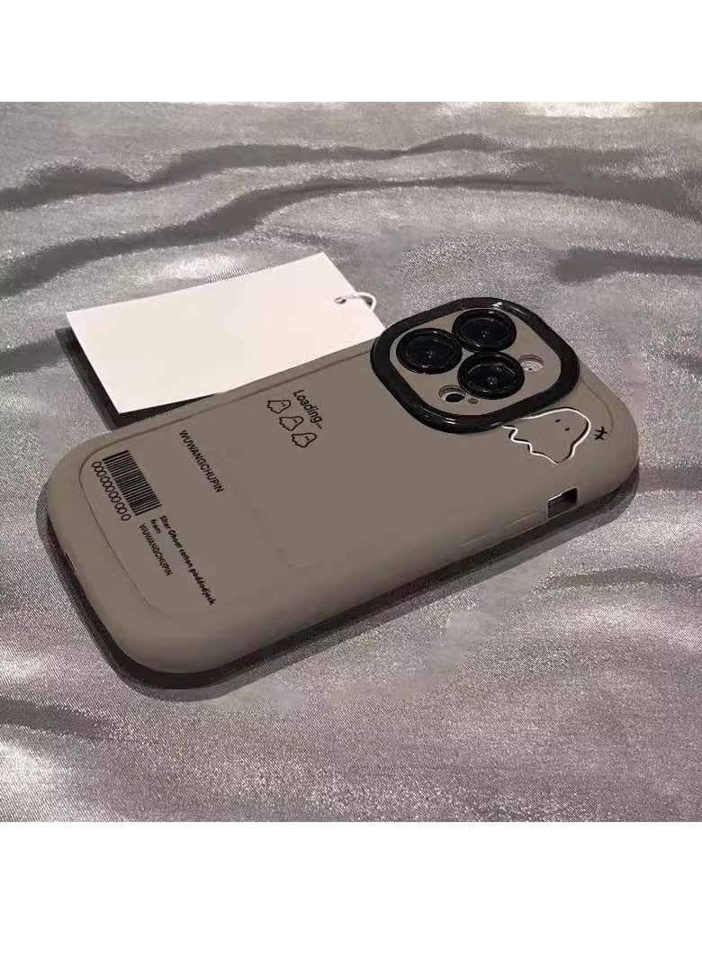 NIBEMINENT Minimalistic Little Ghost Protective TPU Case Cover For iPhone 17 Pro Max, Tea Color