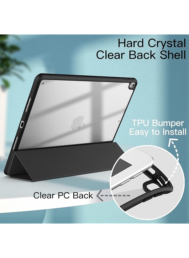 جي تيك حافظة لجهاز ايباد اير 3 10.5 انش 2019 الجيل الثالث وايباد برو 10.5 انش مع حامل قلم شفاف وغطاء خلفي شفاف رفيع مقاوم للصدمات لجهاز لوحي باللون الاسود - Image 3
