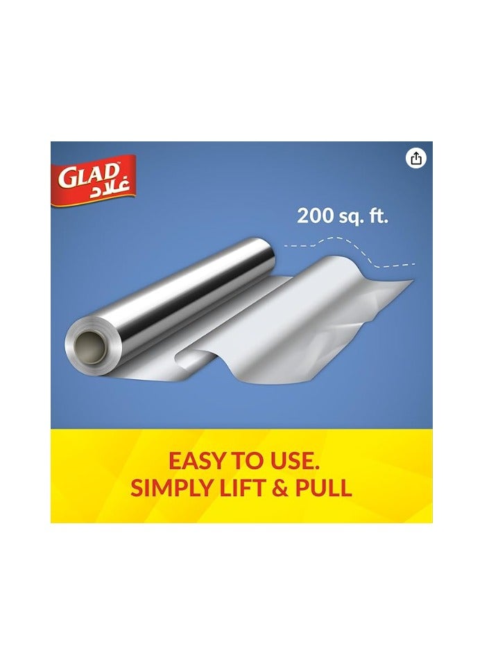 غلاد ورق ألومنيوم Glad مقاس 30 سم × 61.9 متر 200 قدم مربع قطعة واحدة - Image 2