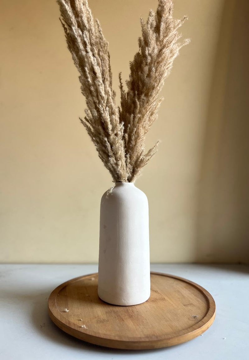 Craftribal Minimalistic White Vase Set of 3, Size (9.5x5.5x5.5) Ceramic Flower Vase for Living Room,Flower Pot for Showpieces, Centrepiece vases for Pampas Grass Modern Vases for Home Decor - Image 2