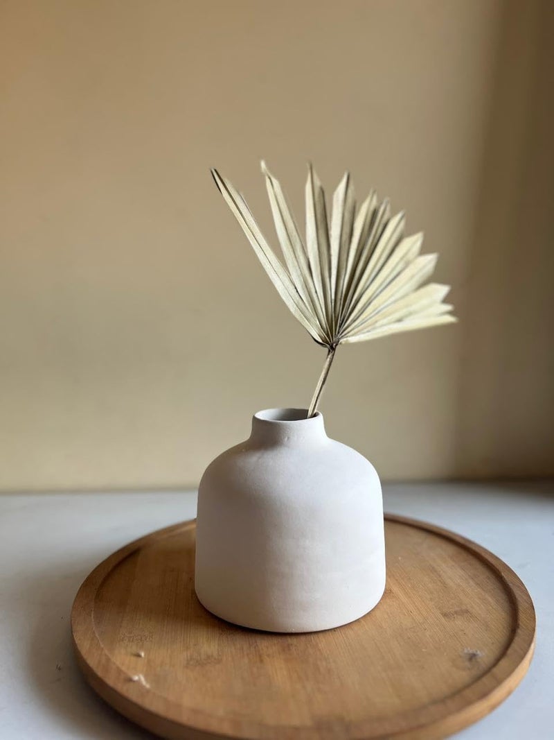 Craftribal Minimalistic White Vase Set of 3, Size (9.5x5.5x5.5) Ceramic Flower Vase for Living Room,Flower Pot for Showpieces, Centrepiece vases for Pampas Grass Modern Vases for Home Decor - Image 3