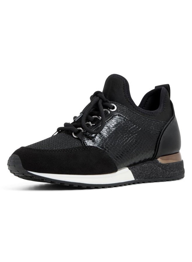 ALDO Women's Courtwood Fashion Lace-Up Sneaker, Black, 35 EU - Image 1