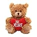 Plushland Stuffed Mocha Heart Bear Be Mine Plush Bear Toy for Kids Adults Embroidered Heart Pillow Brown6 inches - Image 2
