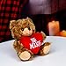 Plushland Stuffed Mocha Heart Bear Be Mine Plush Bear Toy for Kids Adults Embroidered Heart Pillow Brown6 inches - Image 4