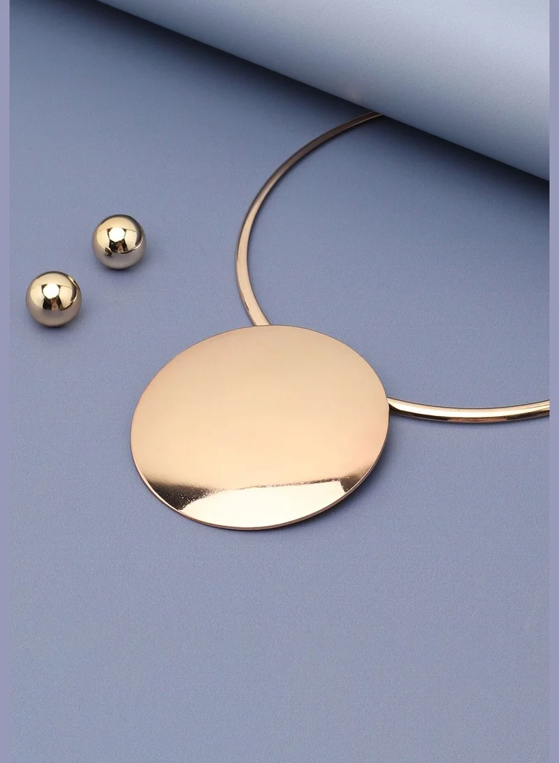 SOHI Gold Plated Designer casual Necklace and Earring Set For Women