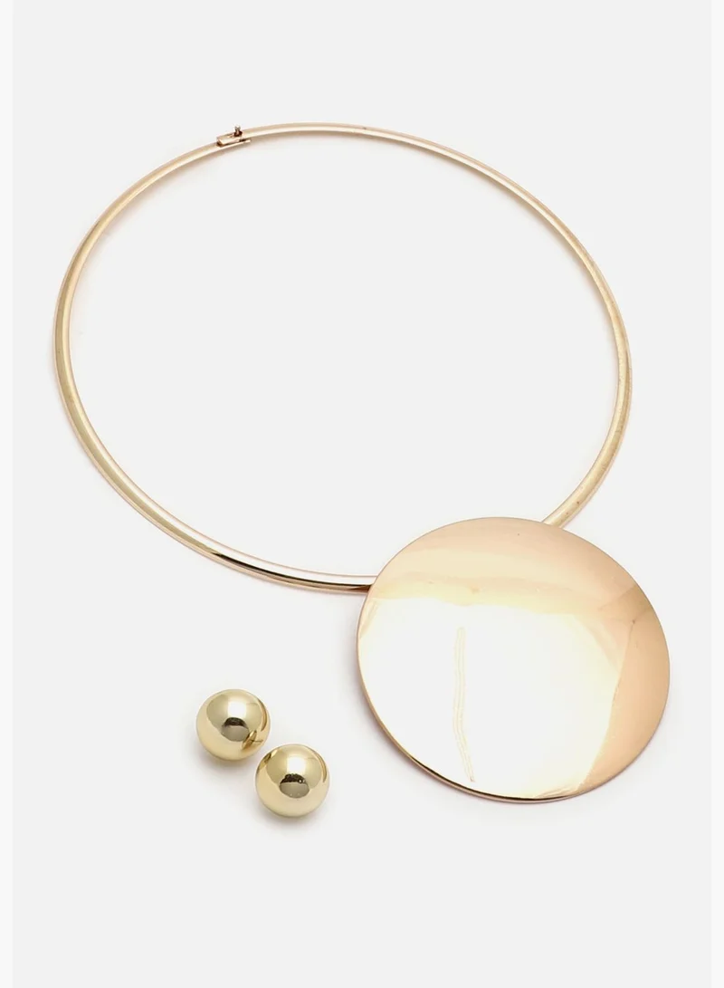 SOHI Gold Plated Designer casual Necklace and Earring Set For Women