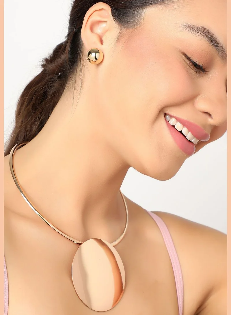 SOHI Gold Plated Designer casual Necklace and Earring Set For Women