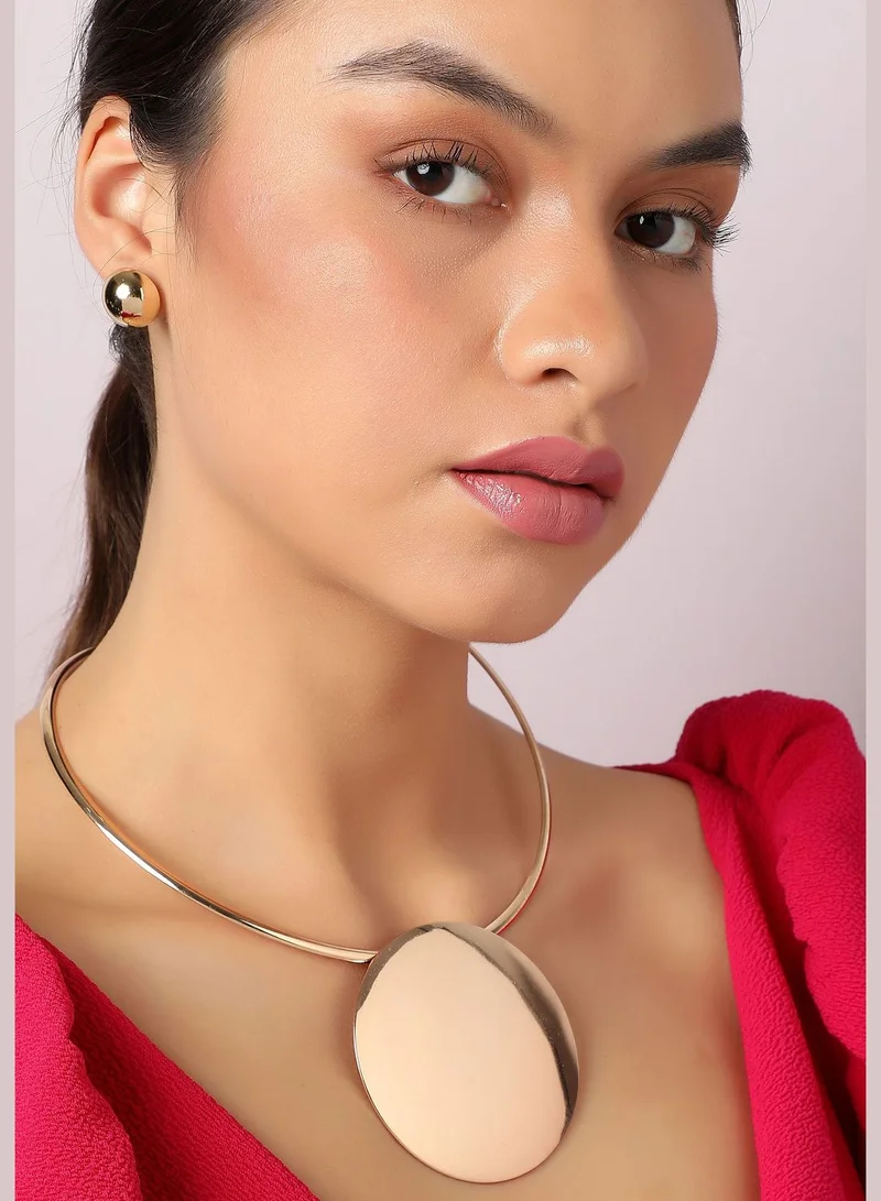 SOHI Gold Plated Designer casual Necklace and Earring Set For Women