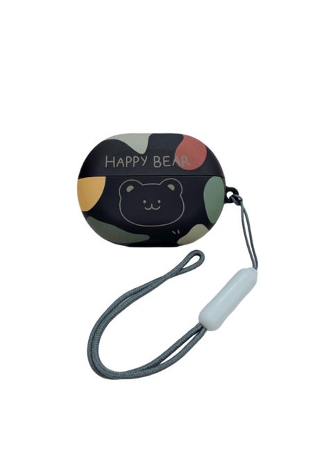 For HuaweiFreebuds Pro3/2 Wireless Bluetooth Headset Cartoon Creative Se3/4i/5i/Pro Soft-Color:Soft Shell + Lanyard-gray Bear Head-Model:Universal For HuaweiFreebuds Pro3/pro4 (protective Case)