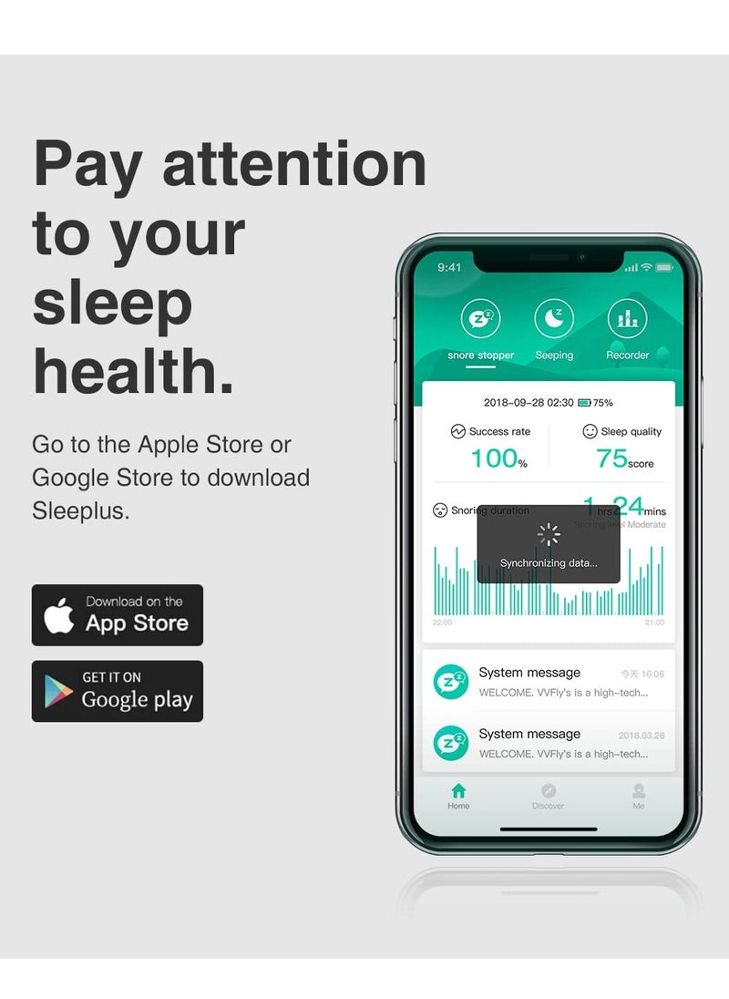 SYOSI - Smart Snore Earset Anti-snoring Device, Snore Stopper Sleeping Aid Snoring Solution Snore Relief with APP Records and Analyzes Sleep Datas - Image 1