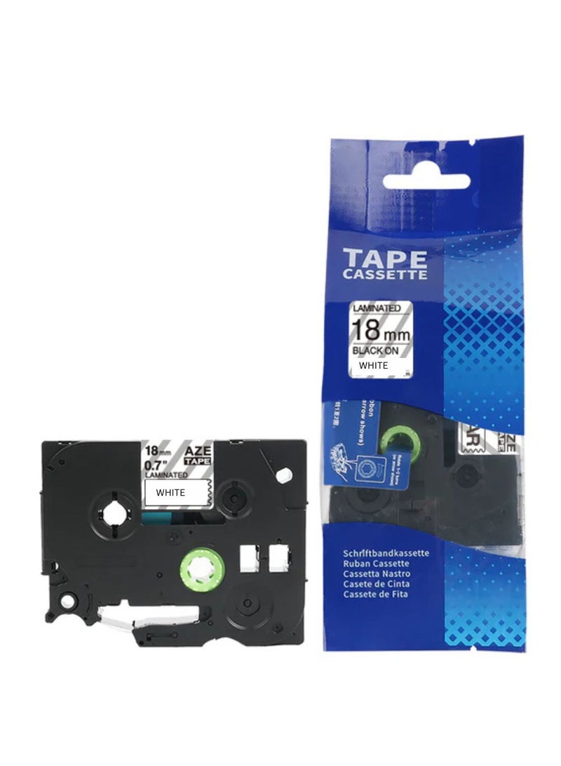 AIMO 18mm x 8 meter Label Tape Cartridge for Brother P-Touch Label Printers
