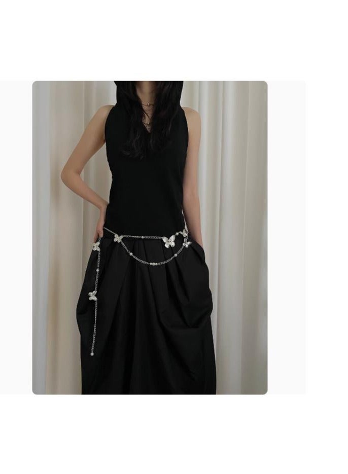 Pearl Butterfly Waist Chain Multi layer Design Belt Versatile Dress Accessories  - Image 2
