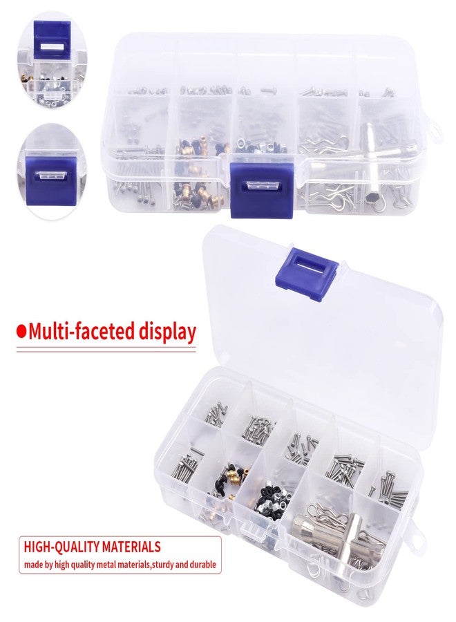Hobbyfire RC Screw Kit RC Repair Tool Kit M1.4 Hex Screws Pivot Ball Wheel Locknuts Pins Shell Body Clips O-Rings Cross Wrench for Axial SCX24 1/24 RC Crawler Accessories, 273pcs - Image 2