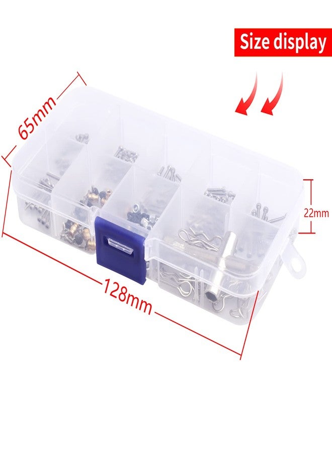 Hobbyfire RC Screw Kit RC Repair Tool Kit M1.4 Hex Screws Pivot Ball Wheel Locknuts Pins Shell Body Clips O-Rings Cross Wrench for Axial SCX24 1/24 RC Crawler Accessories, 273pcs - Image 3