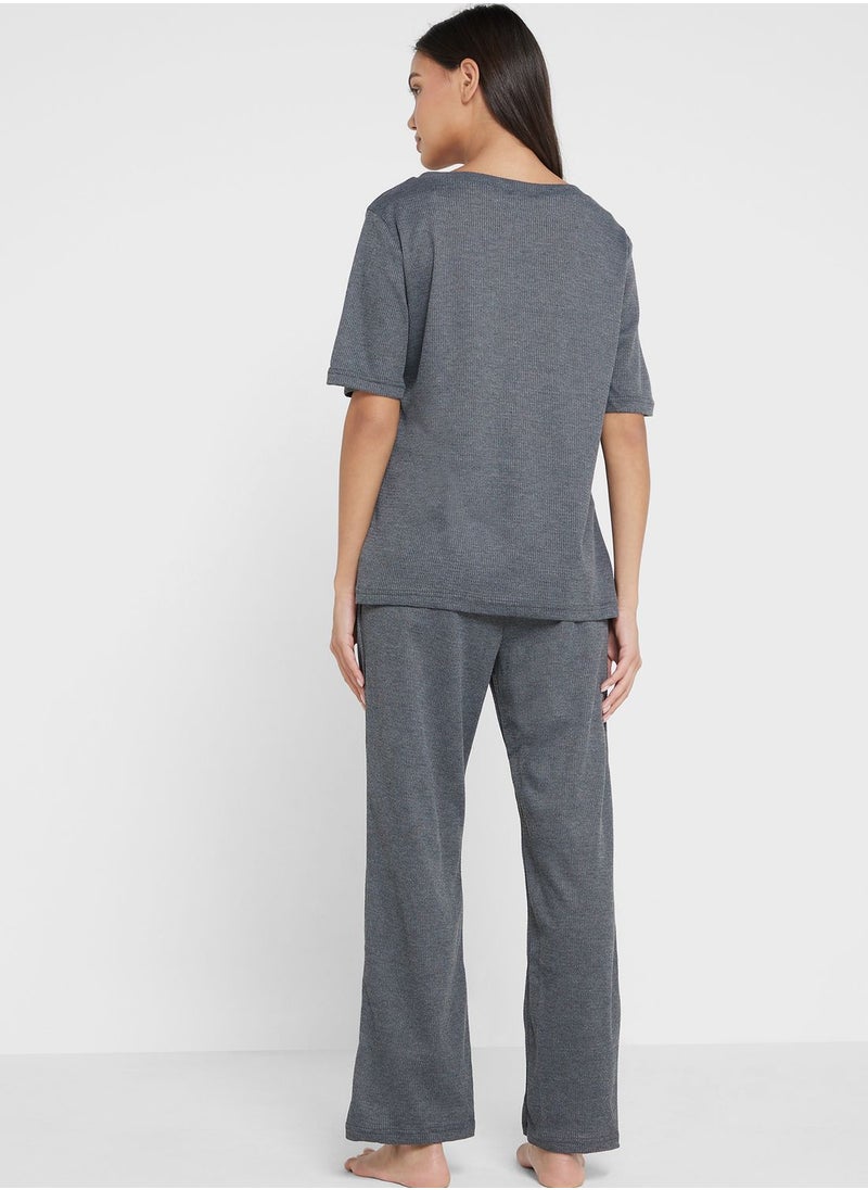Ginger - Assymetric T-shirt & Pyjama Set - Image 1