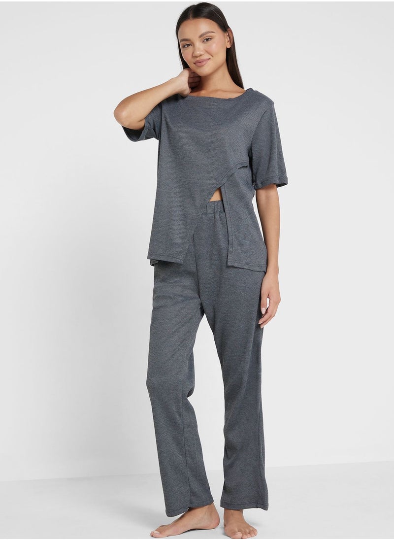 Ginger - Assymetric T-shirt & Pyjama Set - Image 1