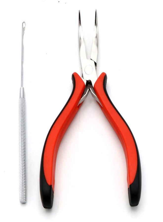 G4 VISION Hair Extension Curved Tool for Hair Removal Kit with Crochet Hook Needle Micro Links Silicone Rings Beads Plier - Image 1