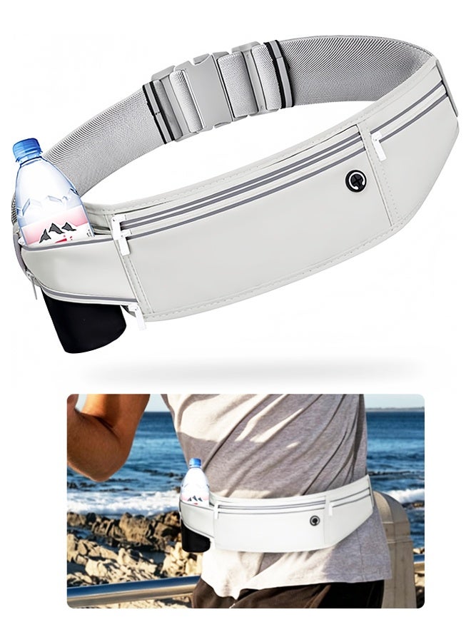 Slim Running Belt for Women Men, Runners Fanny Pack Phone Holder, Money Belt, Running Gear Accessories, with 3 Pockets - Image 1