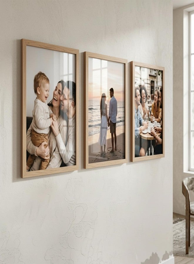 kotart Aesthetic Photo Frame for Wall Decoration | Wooden Frames for Bedroom Living Room | Certificate Frame | Photo Frame for Certificate A4 Size Set of 3 - Image 1
