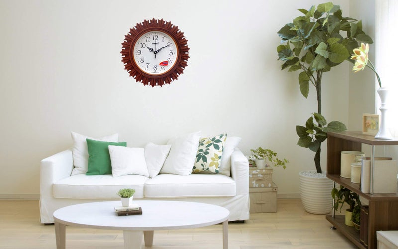 Oreva Plastic Wooden Look Designer Wall Clock (32.5 x 32.5 x 4.8 cm, Brown, AQ 6197) - Image 3