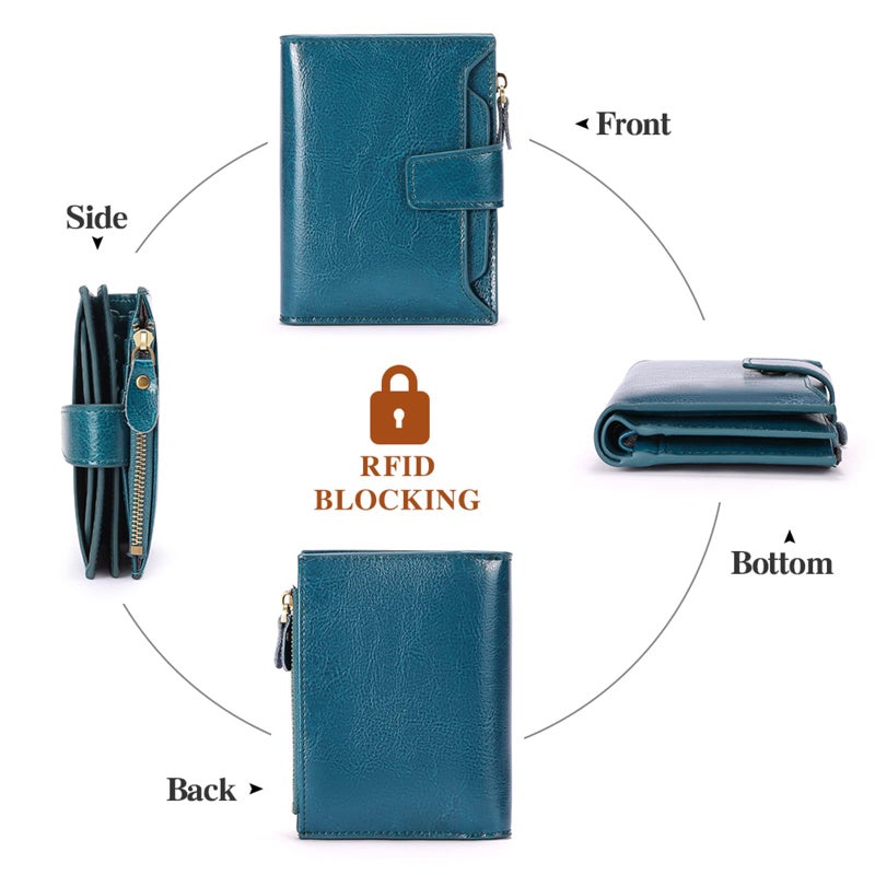 FALAN MULE Small Wallet for Women Leather Bifold Compact RFID Blocking Small Womens Wallet Purse - Image 4