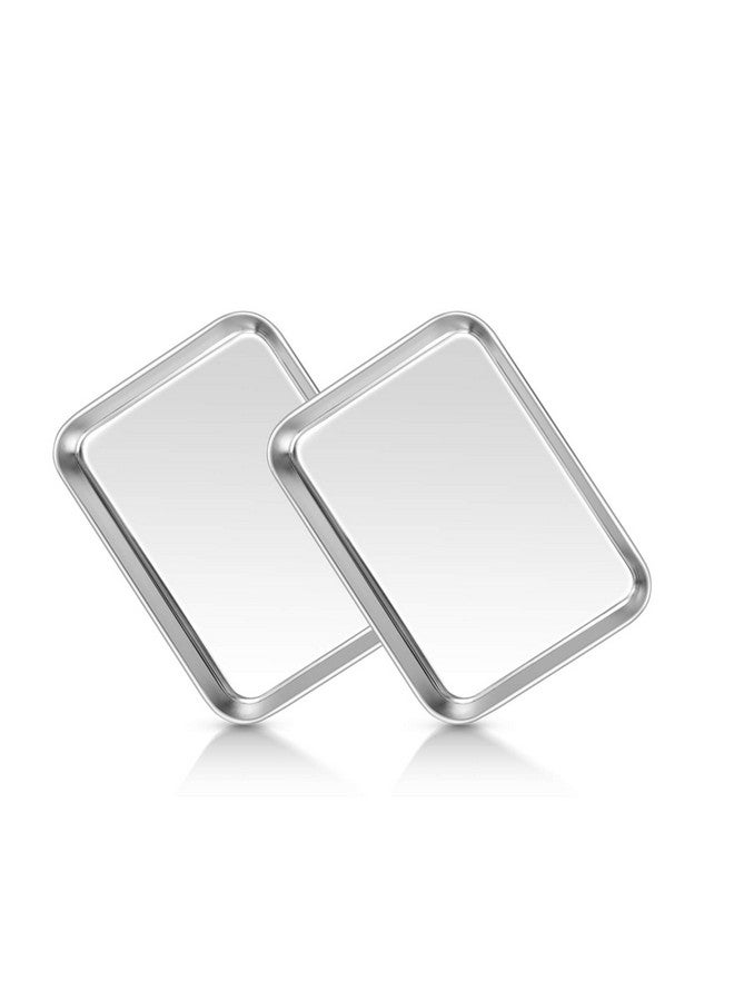 TeamFar TeamFar Kids Plates, 7.3"×5.3"×0.8", Stainless Steel Plates for Kids Metal Toddler Plate Tray Set for Lunch Dinner Camping, Healthy & Non Toxic, Dishwasher Safe & Oven Safe, Stackable - 2 Pieces - Image 1