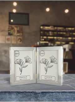 LOWHA Tabletop Double Picture Photo Frame Folding Hinged with MDF Back and Acrylic Front Protection  - Image 2