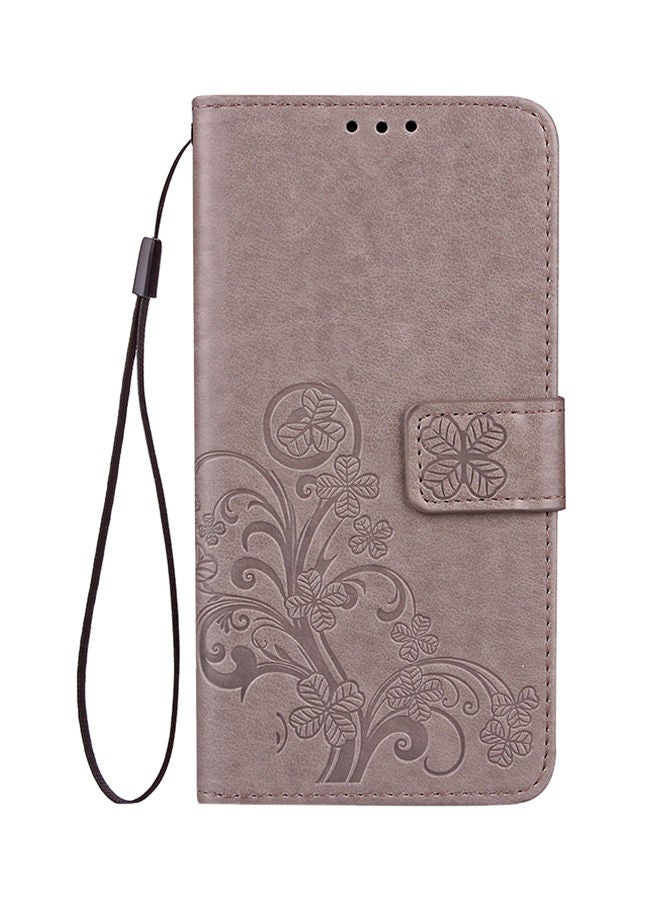 NIBEMINENT Wallet Cover With Card Slots For Samsung Galaxy S9 Lucky Clover Pressed Flowers  - Image 1