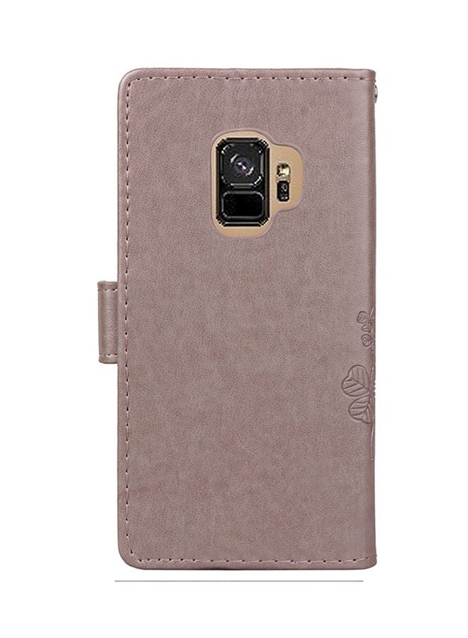 NIBEMINENT Wallet Cover With Card Slots For Samsung Galaxy S9 Lucky Clover Pressed Flowers  - Image 2